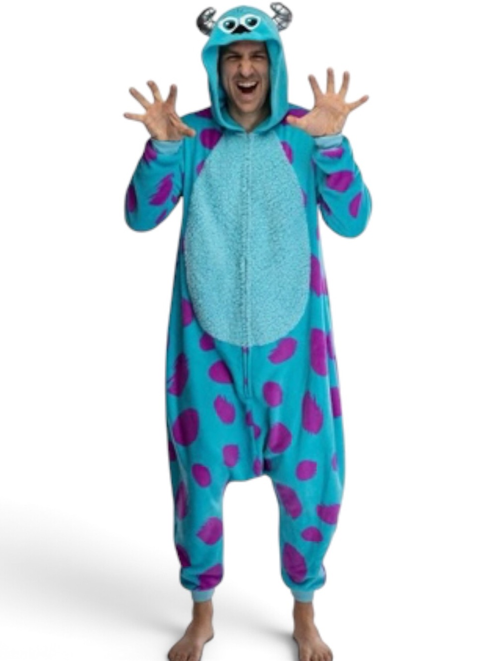 Disney Pixar Monsters Inc Sulley Onesie Pajamas Costume Adult L/XL NWT